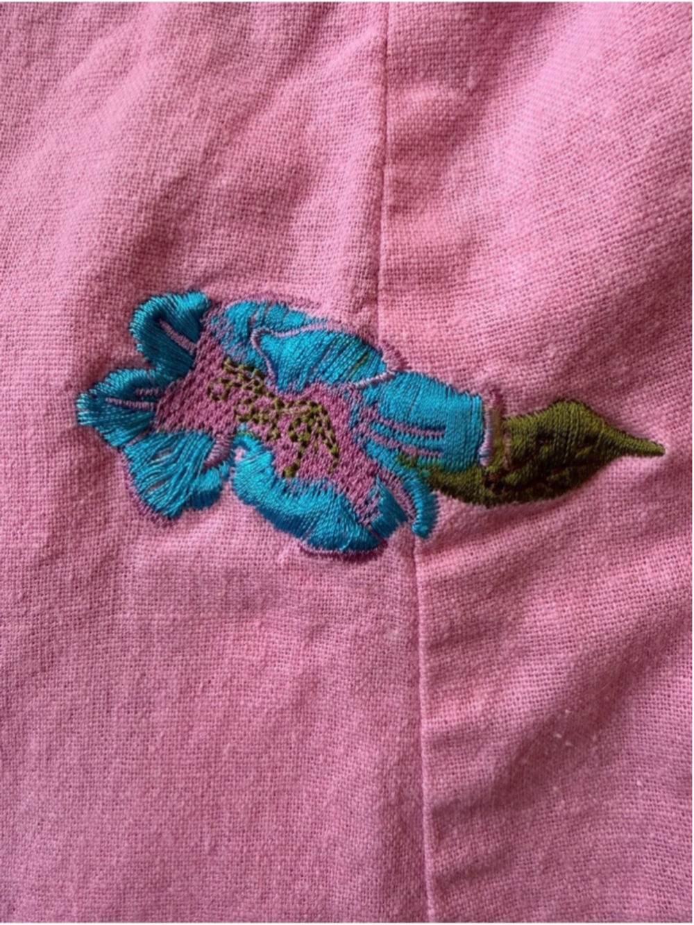 A.K.C. Pink Cropped Linen Blend Pants for Women Size L Boho Cottagecore Coastal - Picture 9 of 14